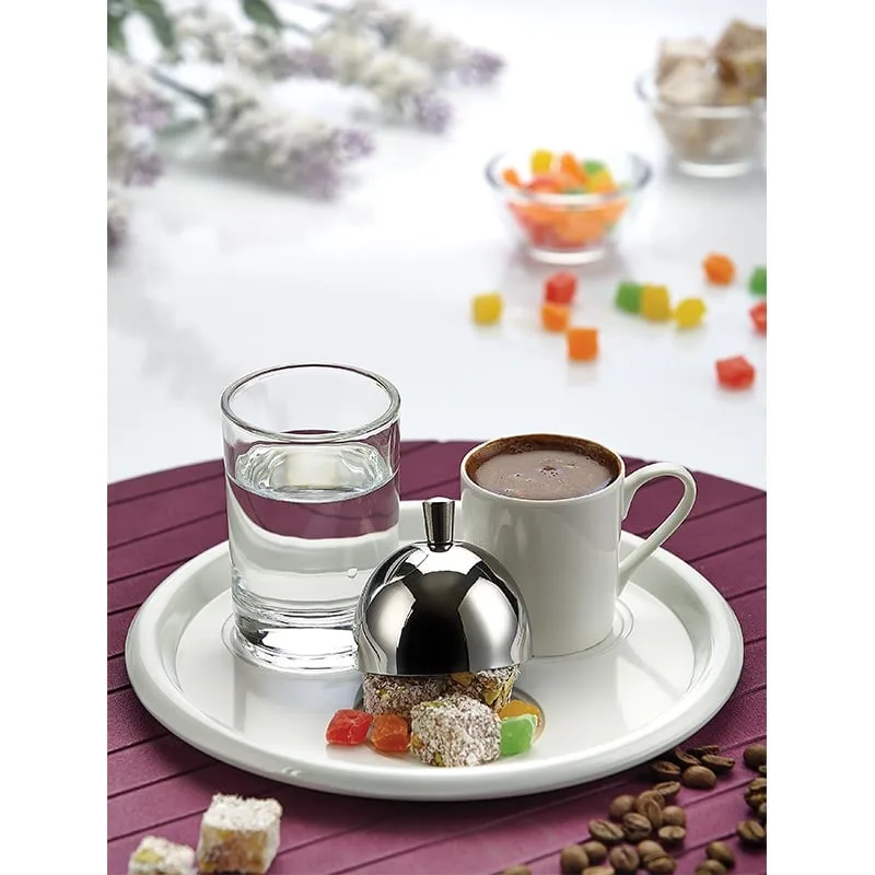 Biradlı BRD-406307 Yuvarlak Türk Kahve Servis Takımı, 19 cm