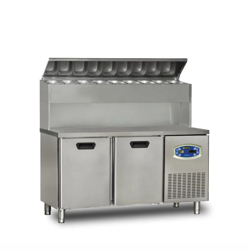 Dampak 2 Kapılı Tezgah Tip Buzdolabı Pizza Hazırlık Tablalı Yüksek Model 150x70 Cm 290 L