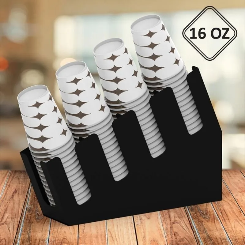 Decorelax 4 Bölmeli Eğimli Karton Bardak Standı 16 Oz