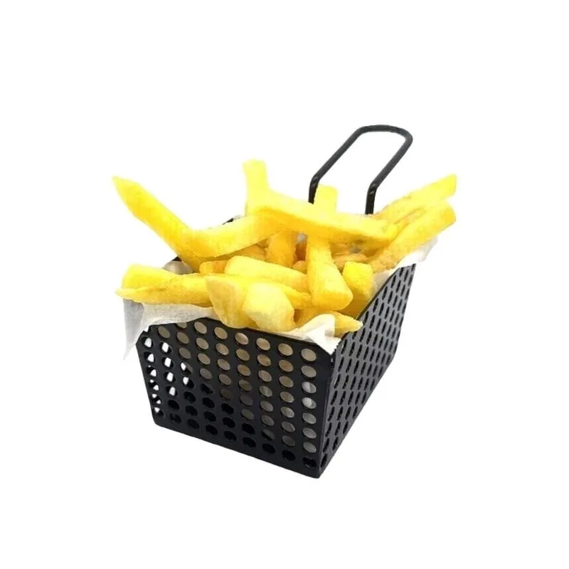 Decorelax Model-1 Modern Mini Patates Sunum Sepeti Siyah
