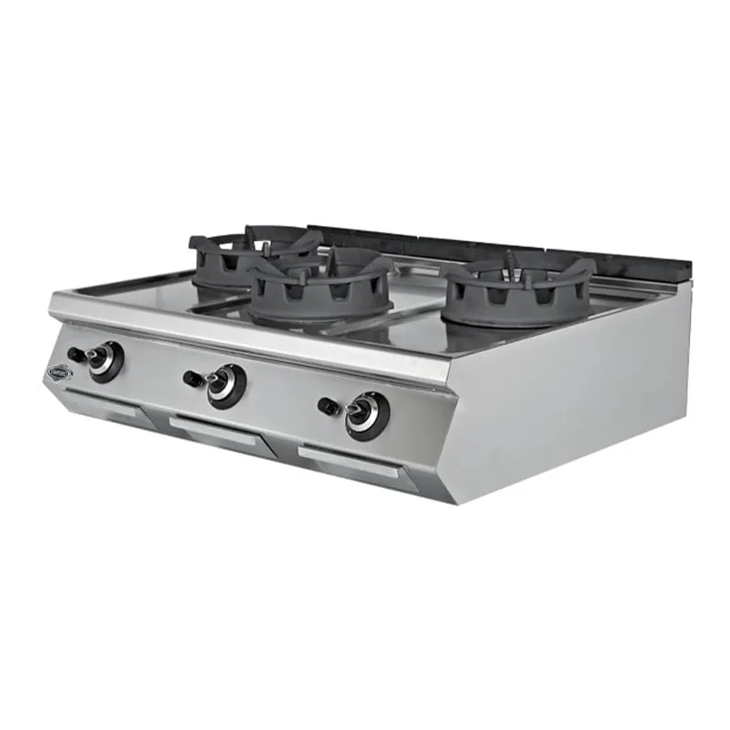 Empero 900 Plus Seri 3 Gözlü Wok Ocak Set Üstü Gazlı 120x90 Cm