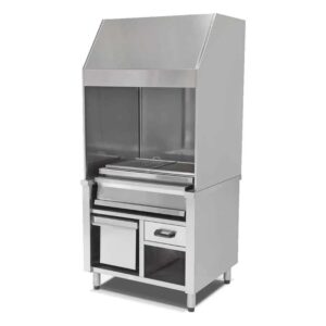 Empero Profesyonel Duvar Tip Izgara Paslanmaz Kömürlü 136x85x215 Cm