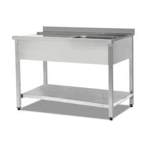 Empero Sağdan Girişli Bulaşık Maki̇nesi̇ Gi̇ri̇ş Tezgahı Tek Evyeli Taban Raflı 60x75x89 Cm