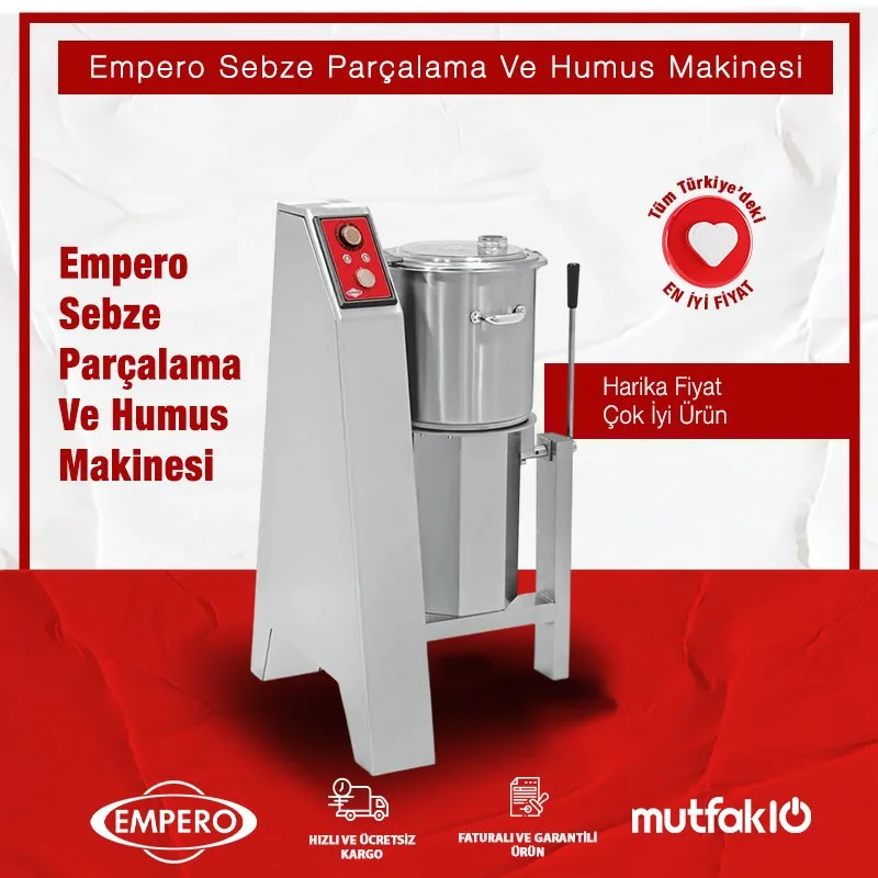 Empero SD.07 Sebze Parçalama Ve Humus Makinesi Devrilmeli 20 Lt 380 V