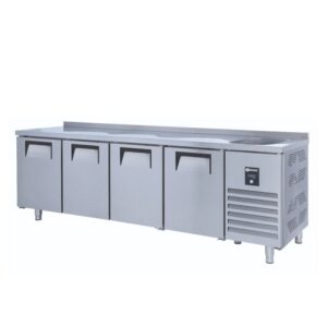İceinox CTS 650 S CR Tezgah Tip 4 Kapılı Evyeli Buzdolabı 650 L 430 K 250x70x85 Cm