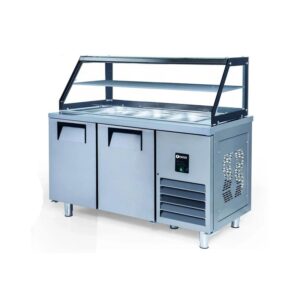 İceinox STS G 330 2 Kapılı Servis Buzdolabı Camlı 304 K 2 Adet 1/1-150 GN Kapasiteli 330 L