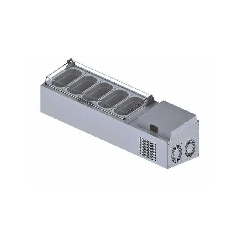 İceinox VTP-PL 150 Set Üstü Pleksi Kapaklı Saladbar 6 Adet 1/4 150 GN Kapasiteli
