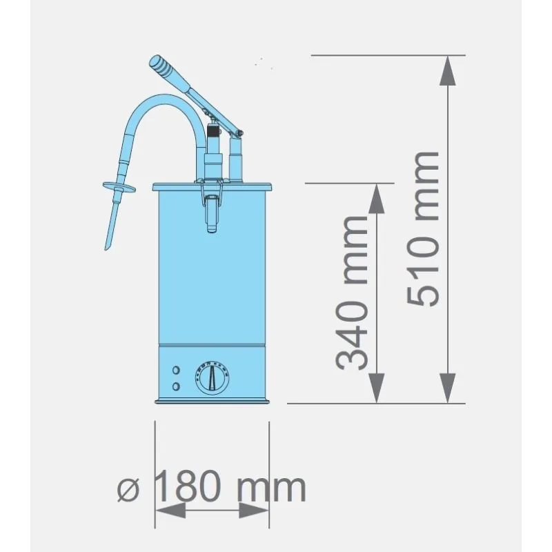 Kalando KD-01750 Benmari Isıtmalı Sos Pompası N-Form Enjekte Dolum İğneli Paslanmaz 3 L