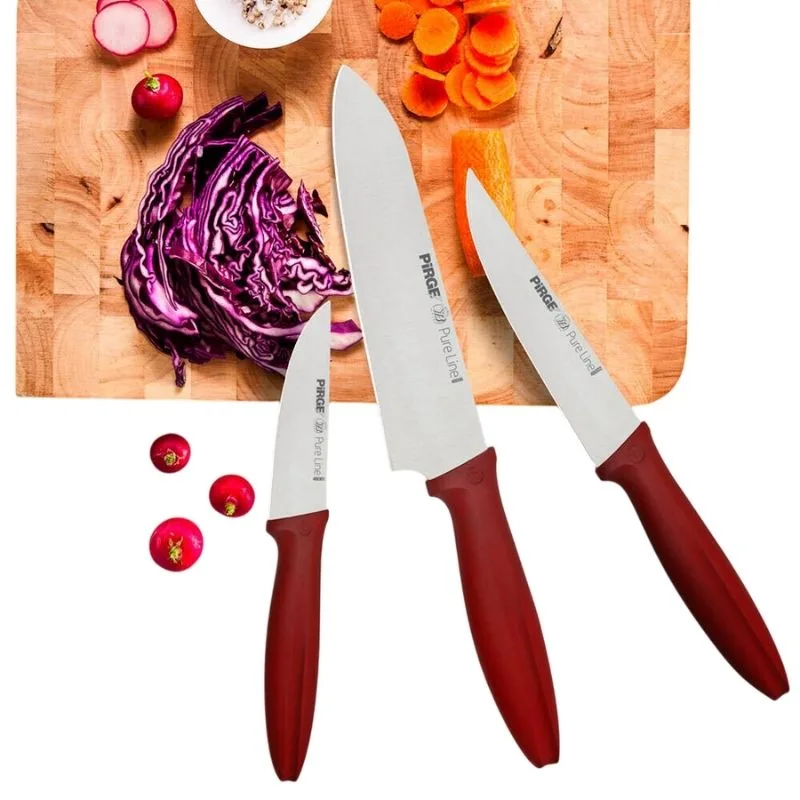 Pirge Pure Line 3'lü Mutfak Bıçak Seti - 46021