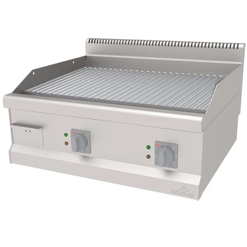 Atalay 700 Seri Nervürlü Krom Pleyt Izgara Set Üstü Elektrikli 80x70 Cm