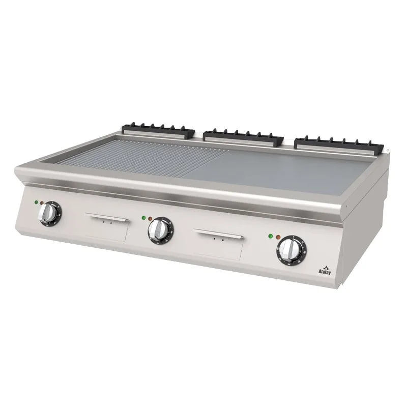 Atalay 730 Seri Yarı Nervürlü Pleyt Izgara Set Üstü Elektrikli 120x73 Cm