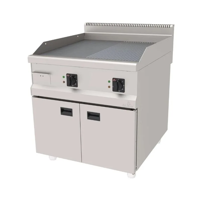 Atalay 900 Seri Yarı Nervürlü Krom Pleyt Izgara Dolaplı Elektrikli 80x90 Cm