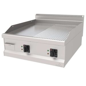 Atalay 900 Seri Yarı Nervürlü Krom Pleyt Izgara Set Üstü Elektrikli 80x90 Cm