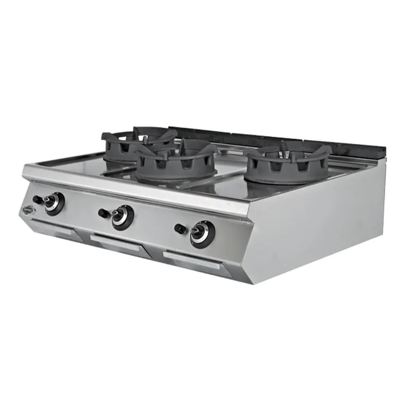 Empero 700 Plus Seri 3 Gözlü Wok Ocak Set Üstü Gazlı 120x73 Cm