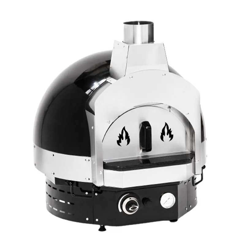 Empero EMP.SPO.H-60-W-B Ev Tipi Taş Tabanlı Pizza Fırını Odunlu Siyah Ø 60 Cm