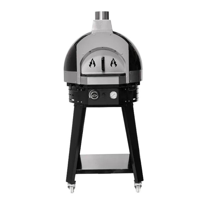 Empero EMP.SPO.H-70-B Ev Tipi Taş Tabanlı Pizza Fırını Gazlı Siyah Ø 70 Cm
