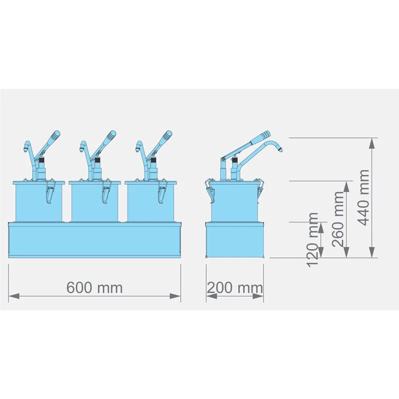 Kalando KD-001 Kollu Sos Pompası Üçlü Paslanmaz Kilitli 3x4.5 L
