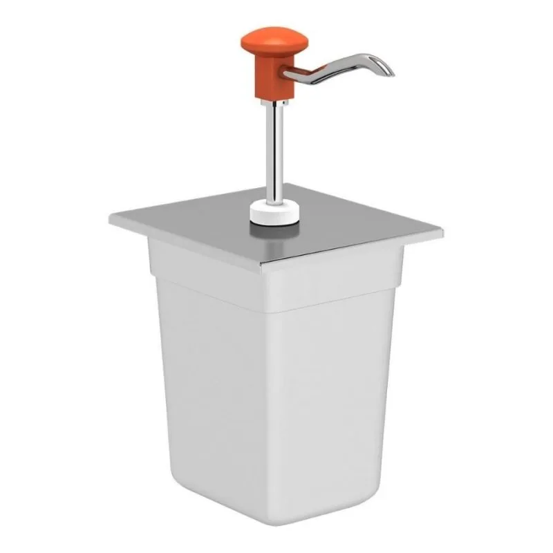 Kalando KD-002 Basmalı Sos Pompası Paslanmaz GN 1/6 3 L Turuncu