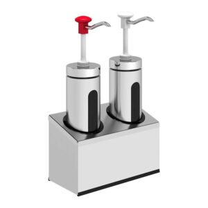 Kalando KD-006 Basmalı Sos Pompası Cam Silindir Hazneli İkili Stant 2x2.25 L
