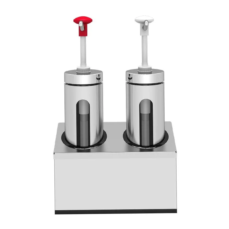 Kalando KD-006 Basmalı Sos Pompası Cam Silindir Hazneli İkili Stant 2x2.25 L
