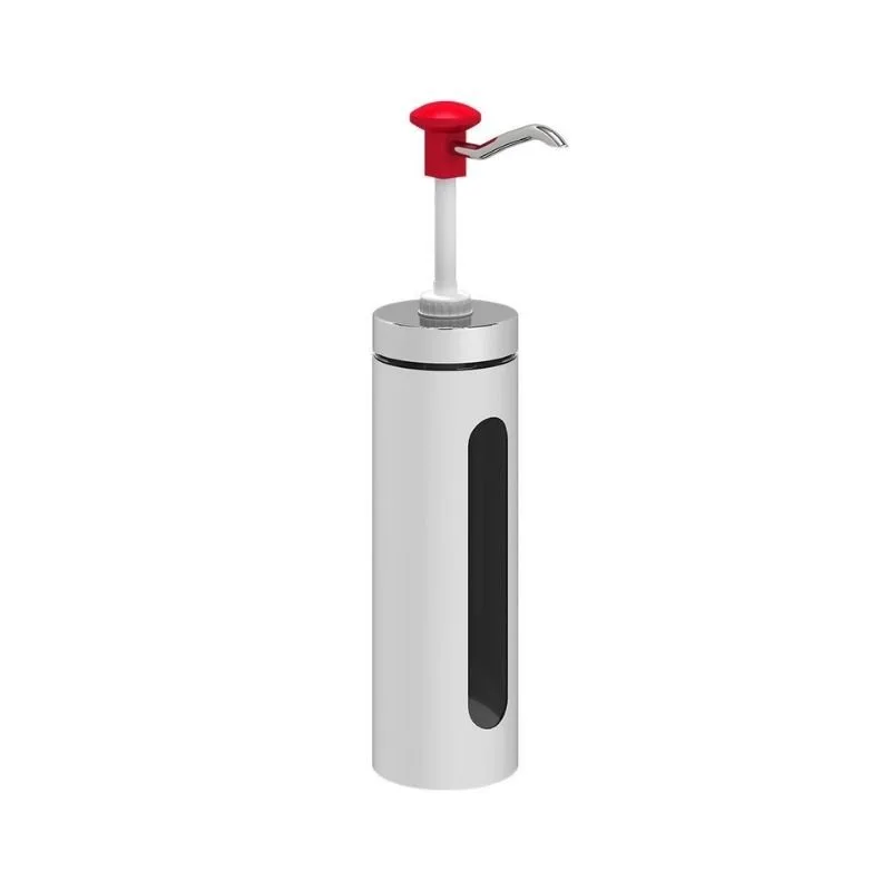 Kalando KD-006 Basmalı Sos Pompası Cam Silindir Hazneli 2.25 L Kırmızı