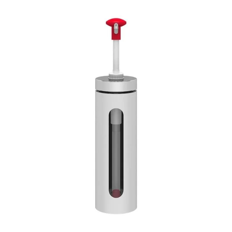 Kalando KD-006 Basmalı Sos Pompası Cam Silindir Hazneli 2.25 L Kırmızı