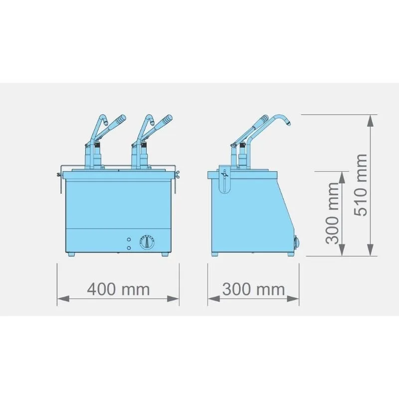 Kalando KD-021 Benmari Isıtmalı Sos Pompası Paslanmaz GN 1/6 2x3 L