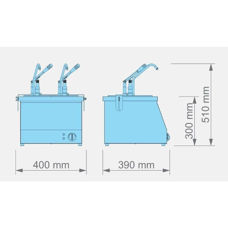 Kalando KD-021 Benmari Isıtmalı Sos Pompası Paslanmaz GN 1/4 2x5.25 L