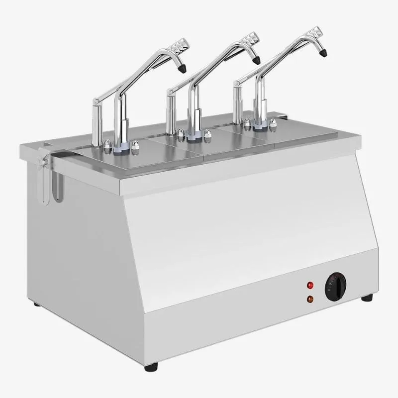 Kalando KD-021 Benmari Isıtmalı Sos Pompası Paslanmaz GN 1/4 3x5.25 L