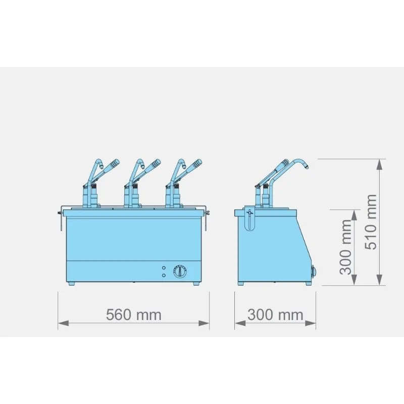 Kalando KD-021 Benmari Isıtmalı Sos Pompası Paslanmaz GN 1/6 3x3 L