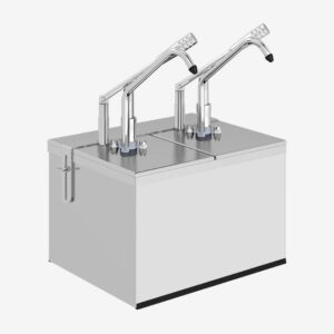 Kalando KD-0214 Gastronorm Kollu Sos Pompası İkili Stant Paslanmaz GN 1/4 2x5.25 L