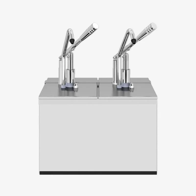 Kalando KD-0214 Gastronorm Kollu Sos Pompası İkili Stant Paslanmaz GN 1/4 2x5.25 L