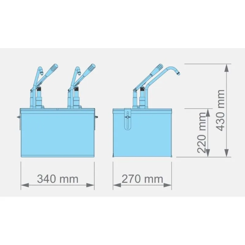 Kalando KD-0214 Gastronorm Kollu Sos Pompası İkili Stant Paslanmaz GN 1/4 2x5.25 L