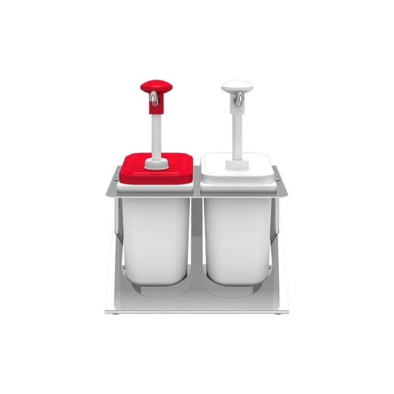 Kalando KDP-003 Basmalı Sos Pompası İkili Z Stant Plastik 2x1.9 L
