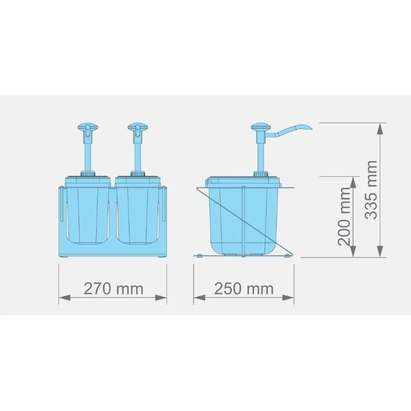 Kalando KDP-003 Basmalı Sos Pompası İkili Z Stant Plastik 2x1.9 L