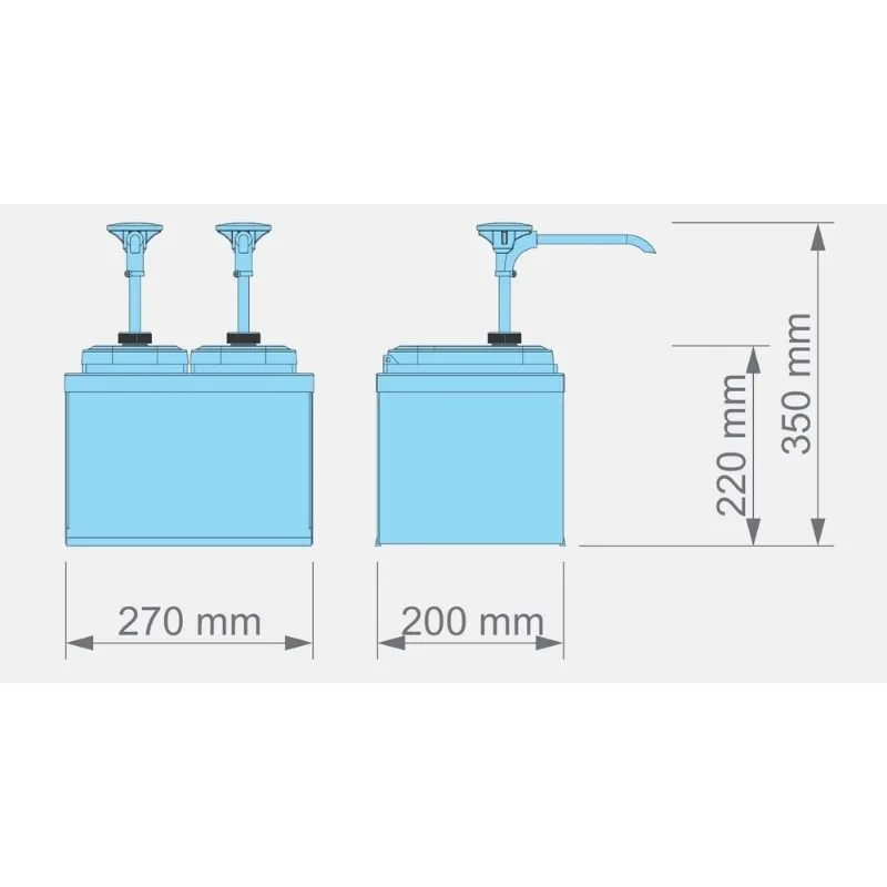 Kalando KDS-003 Basmalı Sos Pompası İkili Stant Paslanmaz 2x1.9 L