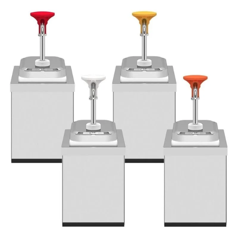 Kalando KDS-003 Basmalı Sos Pompası Tekli Stant Paslanmaz 1.9 L Kırmızı