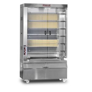 Pimak PI6/M16KB Kollu Piliç Çevirme Makinesi 6 Şiş 30 Piliç Kapasiteli Gazlı