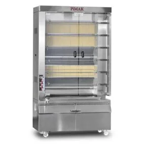 Pimak PI6/M16KB Kollu Piliç Çevirme Makinesi 6 Şiş 30 Piliç Kapasiteli Gazlı