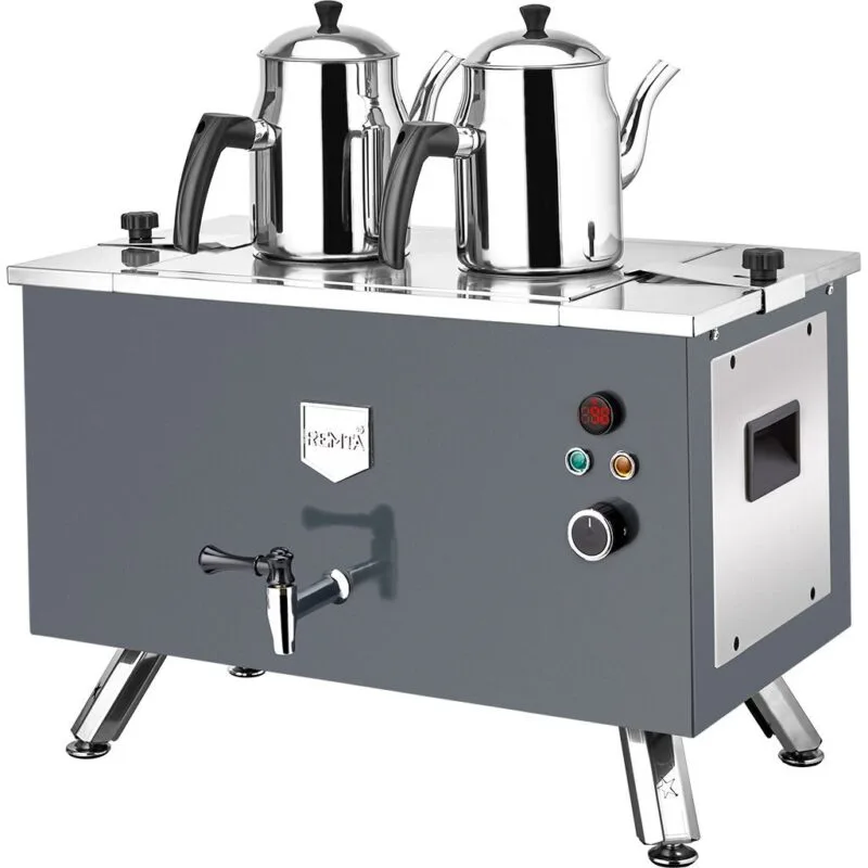 Remta EP02(L) Çift Cidarlı Çay Ocağı 2 Demlikli Elektrikli 20 L Gri