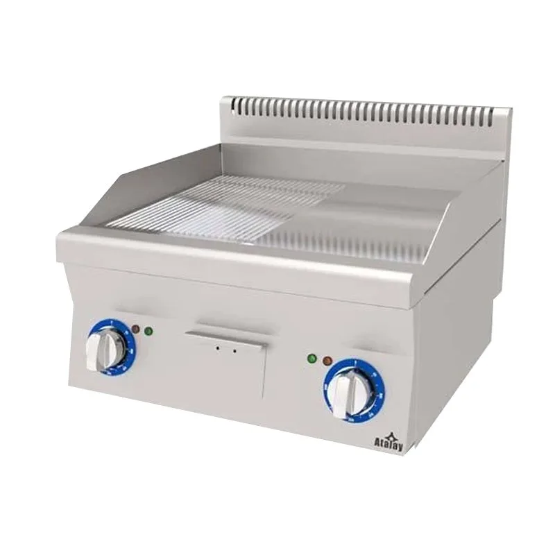 Atalay 600 Seri Yarı Nervürlü Krom Pleyt Izgara Set Üstü Elektrikli 60x60 Cm