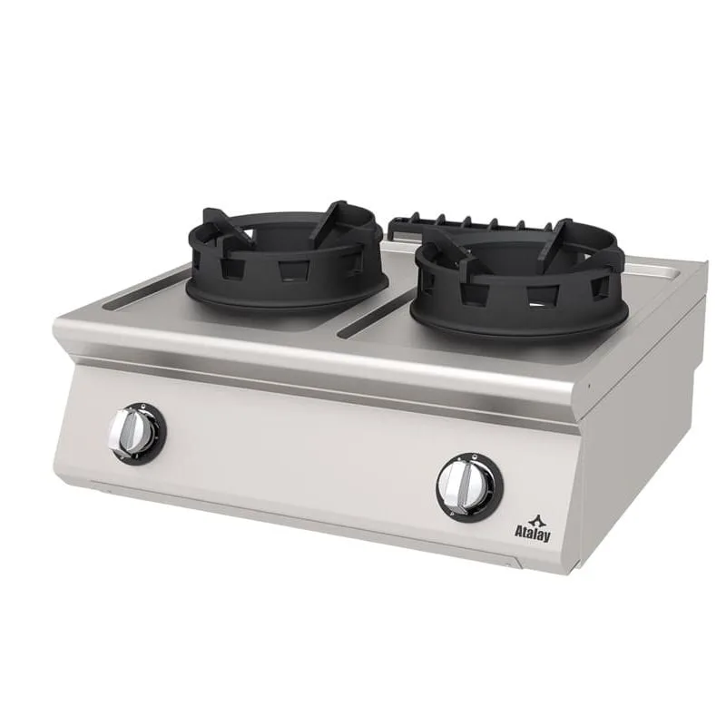 Atalay 730 Seri 2 Gözlü Wok Ocak Set Üstü Gazlı 80x73 Cm