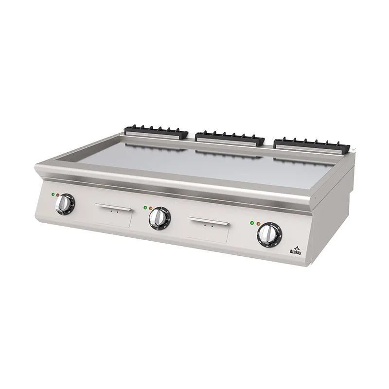 Atalay 730 Seri Düz Krom Pleyt Izgara Set Üstü Elektrikli 120x73 Cm