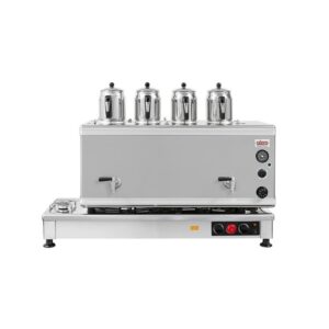 Ateşe Silver Otomatik Gazlı Elektrikli İnox 4 Demlikli Çay Kazanı, 45 Litre