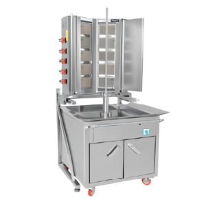 Himaksan 5+5 Radyanlı Alttan Motorlu Arabalı Döner Ocağı, LPG’li V model HMK-AMDNG 10 CE