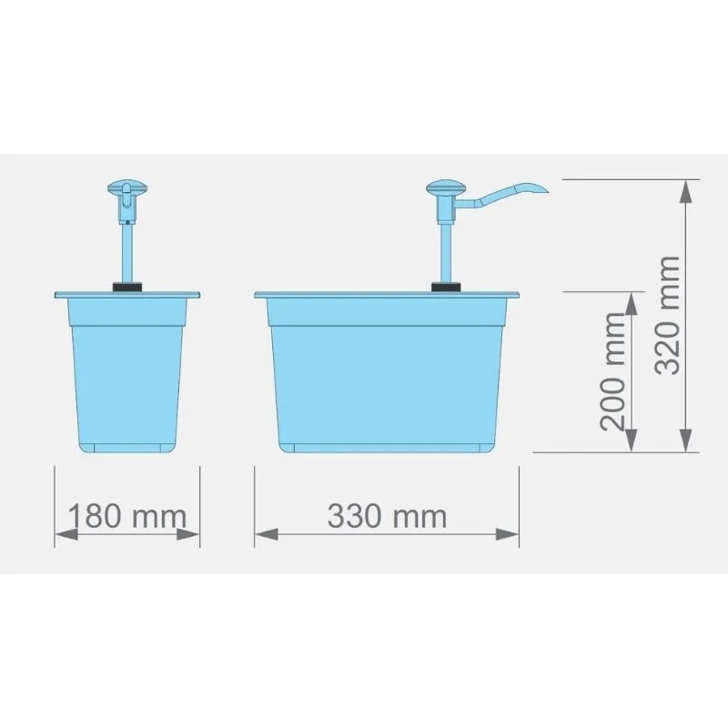 Kalando KD-002 Basmalı Sos Pompası Paslanmaz GN 1/3 7.25 L Beyaz