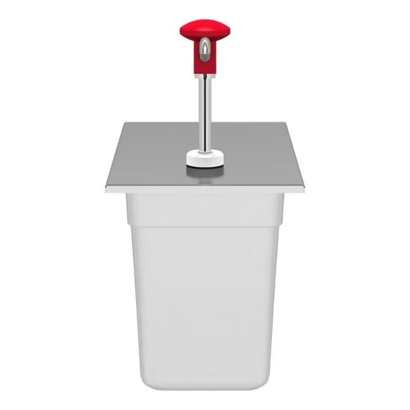 Kalando KD-002 Basmalı Sos Pompası Paslanmaz GN 1/3 7.25 L Kırmızı