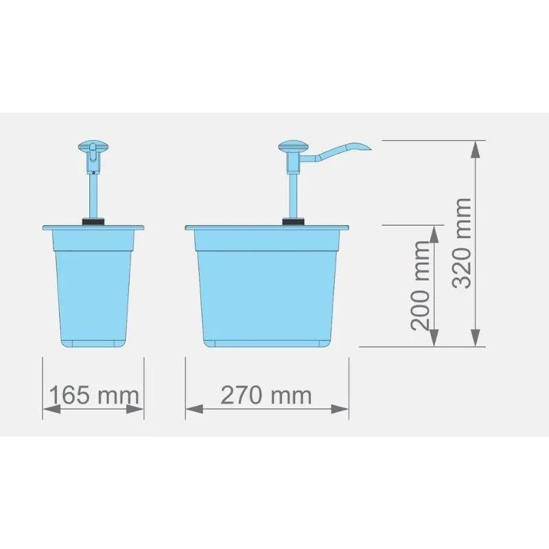 Kalando KD-002 Basmalı Sos Pompası Paslanmaz GN 1/4 5.25 L Turuncu