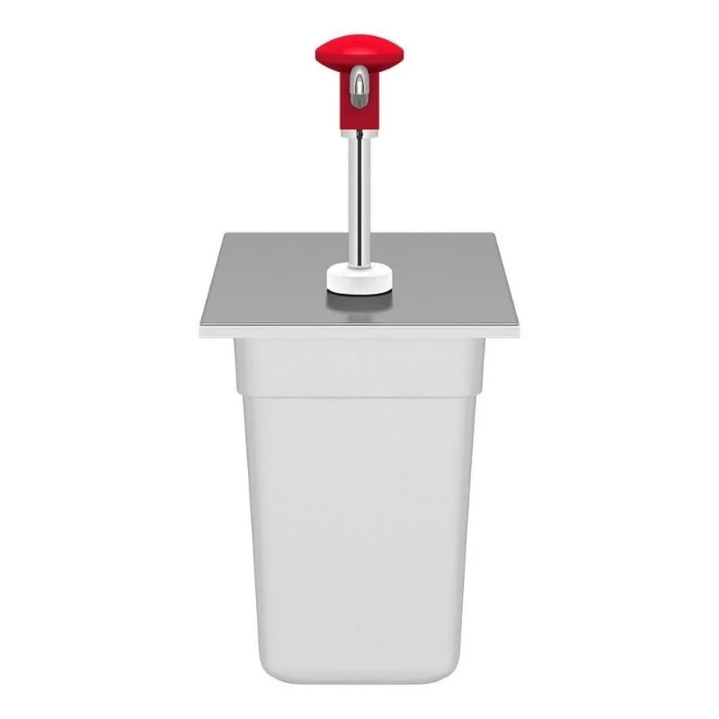 Kalando KD-002 Basmalı Sos Pompası Paslanmaz GN 1/4 5.25 L Kırmızı