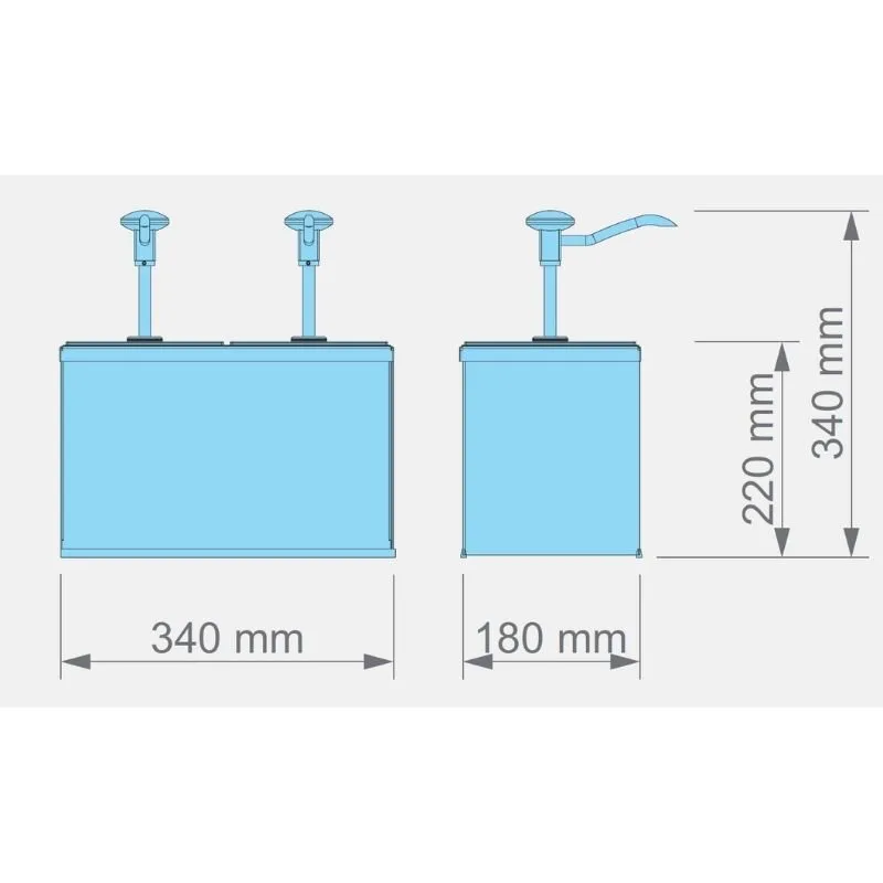 Kalando KD-002 Gastronorm Basmalı Sos Pompası İkili Stant Paslanmaz GN 1/6 2x3 L